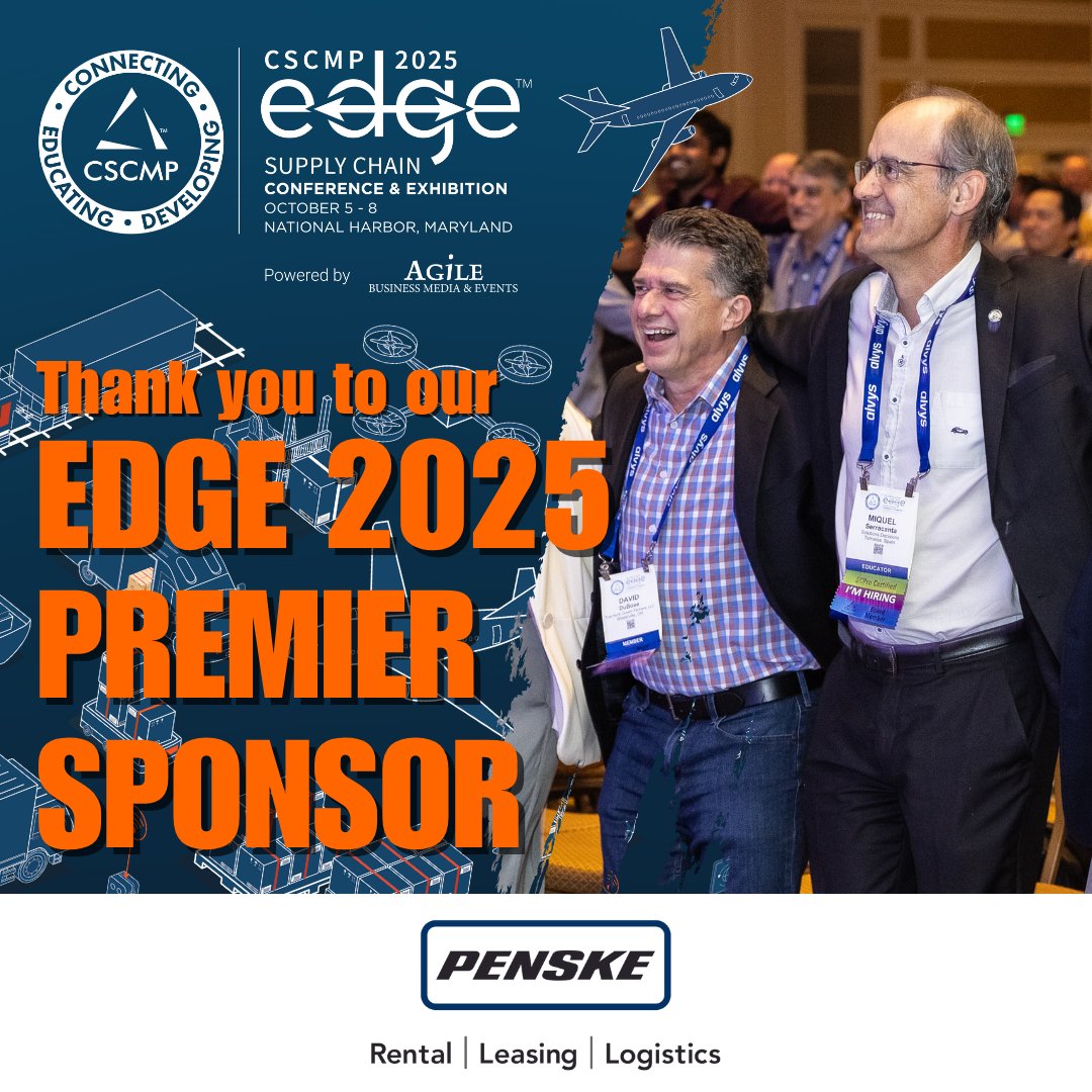 CSCMPEDGE's tweet image. 🌟 A huge thank you to our Premier Sponsor for supporting EDGE 2025 and helping us deliver an unforgettable experience for the global supply chain community!
📅 Save $400 with code ACTFAST400! Register now: ow.ly/j59e50WwplU