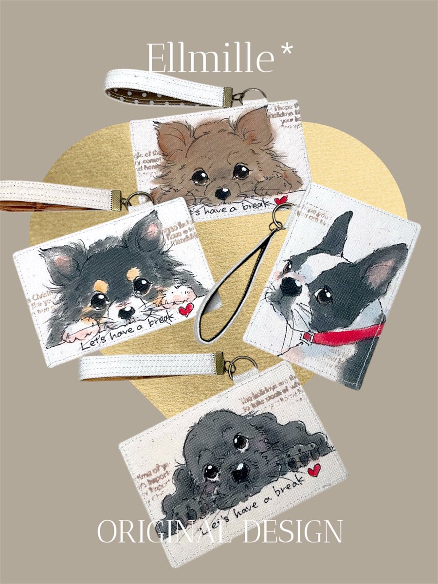 ellmille1's tweet image. 手描きアートのパスケースです♪