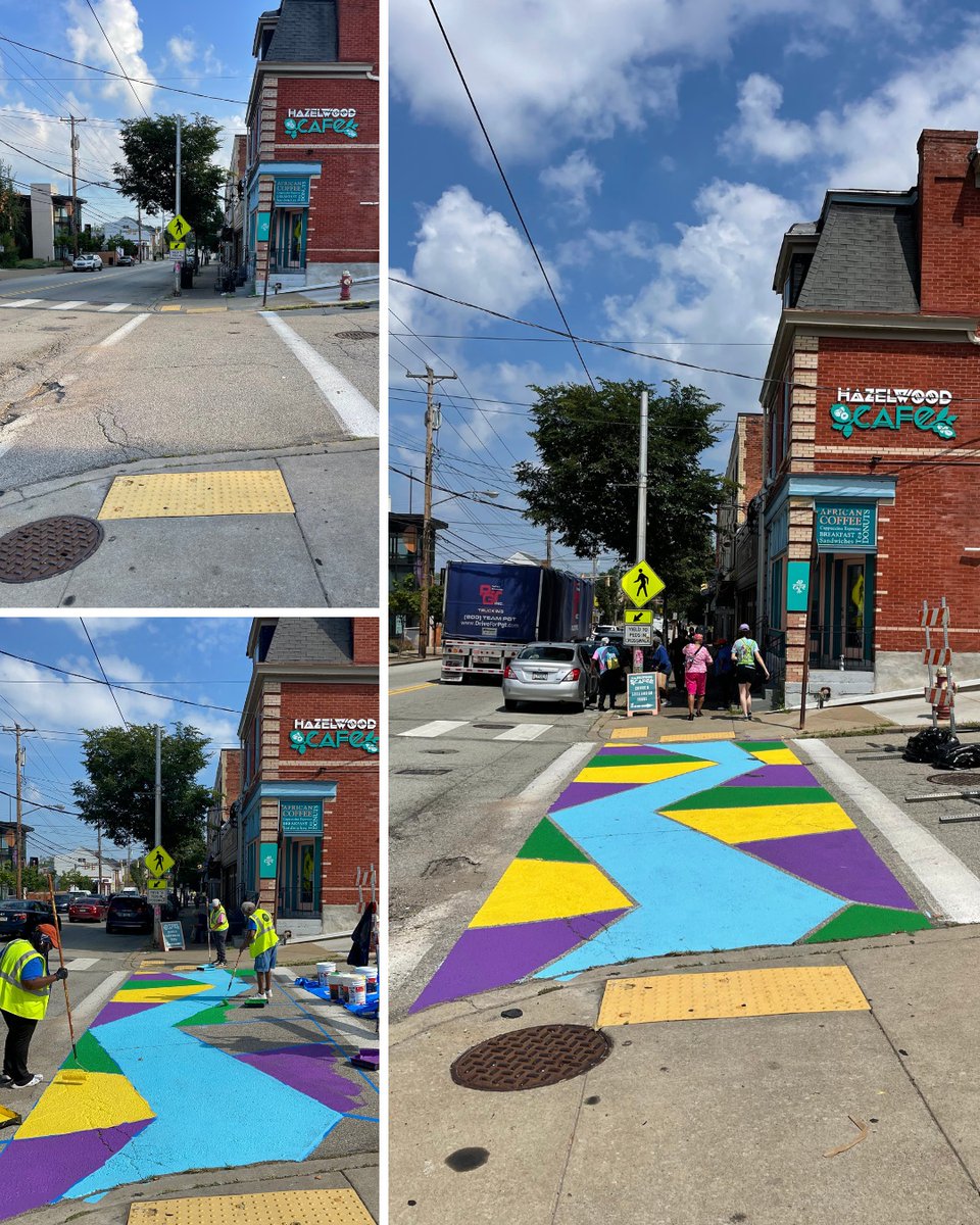 When residents lead, lasting impact follows! We returned to Pittsburgh to help the Greater Hazelwood community paint vibrant crosswalks along Second Ave - building on October’s Better Block project. This is what long-term change looks like - built by community, block by block.