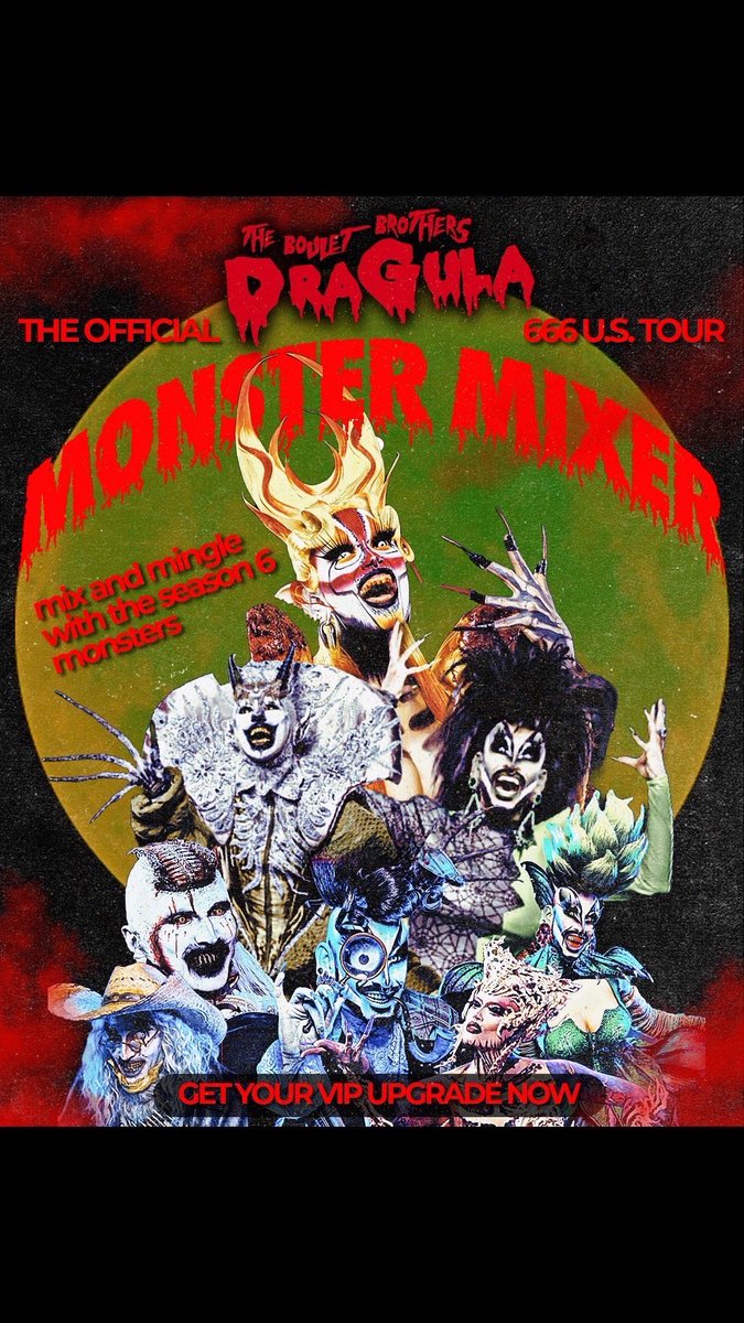 Head over to our instagram to see how amazing the VIP UPGRADE includes on the new Dragula tour. 

Upgrade here: 
DragulaLive.com
