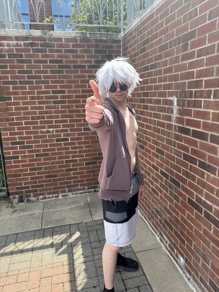 NovaSizer69's tweet image. Swimsuit gojo cosplay that i totally didn’t forget to post on here