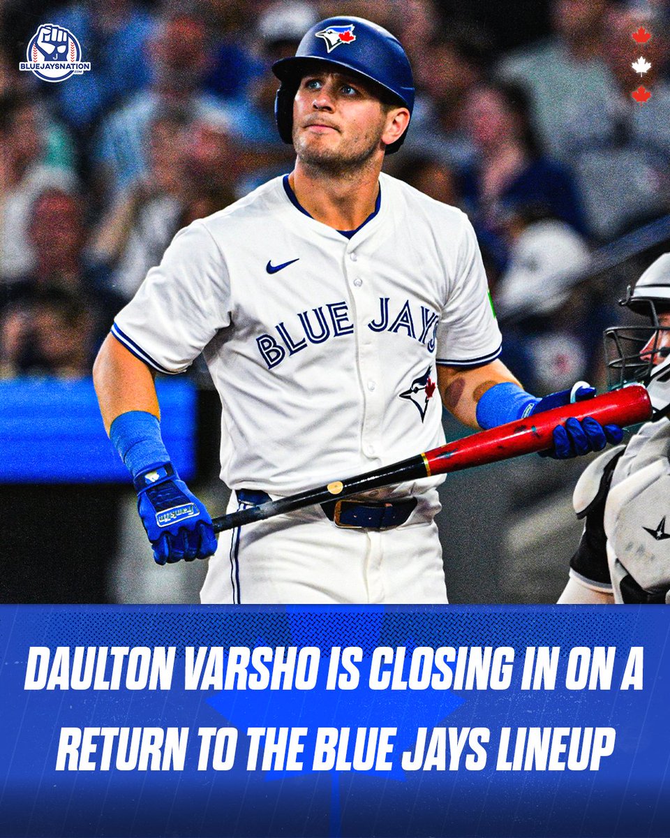 thejaysnation's tweet image. Daulton Varsho is more likely to rejoin the Blue Jays after the July 31 trade deadline following multiple rainouts in Dunedin over the weekend.

The club aims to have him play Tuesday and Wednesday with Triple-A Buffalo before possibly returning after Thursday&apos;s off-day.