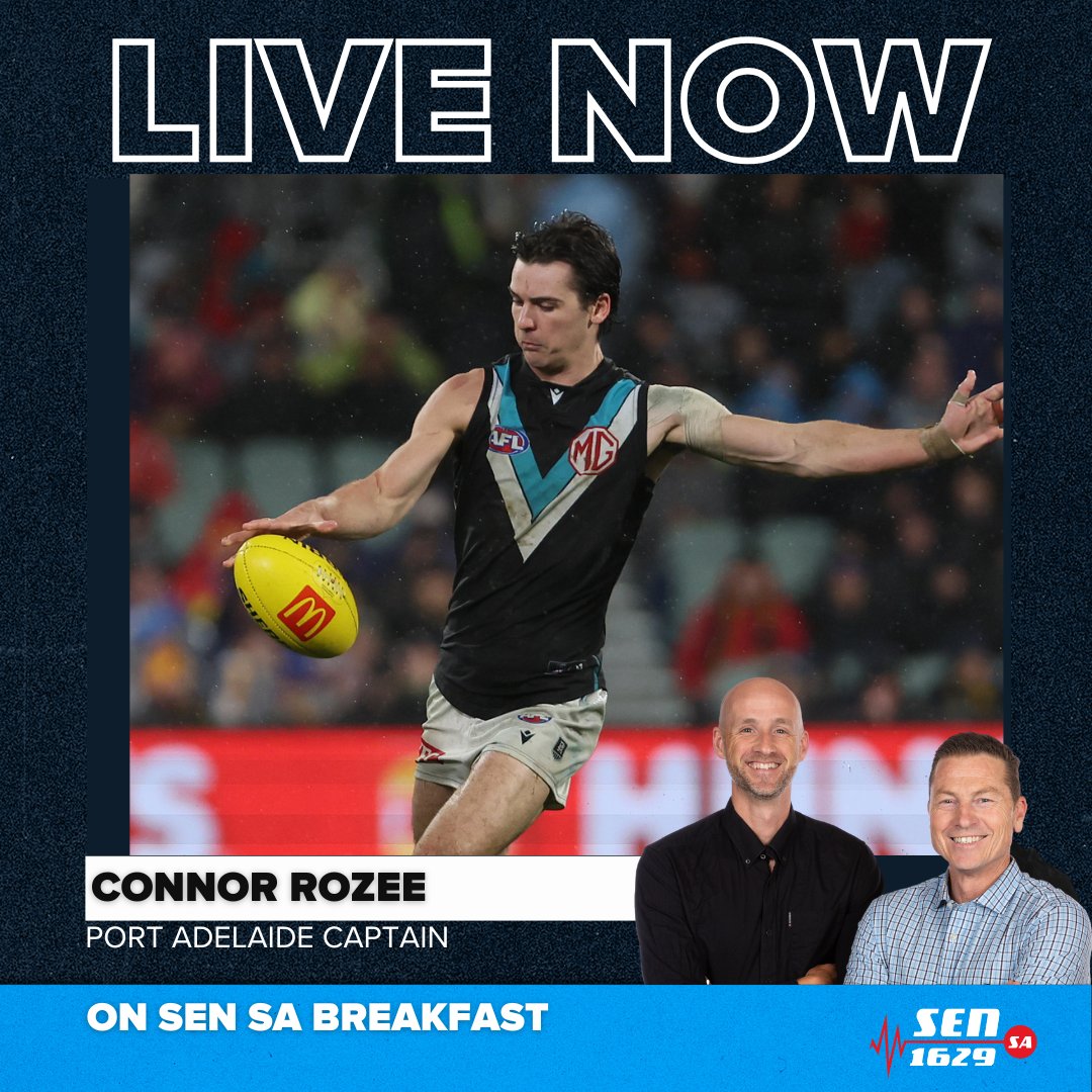 NOW | <a href="/PAFC/">Port Adelaide FC</a> captain, Connor Rozee joins <a href="/MarkBickley26/">Mark Bickley</a> &amp; <a href="/jarrodwalsh/">Jarrod Walsh</a>

🎧 Listen via 1629am, the SEN app or sen.com.au/auto-listen?sa