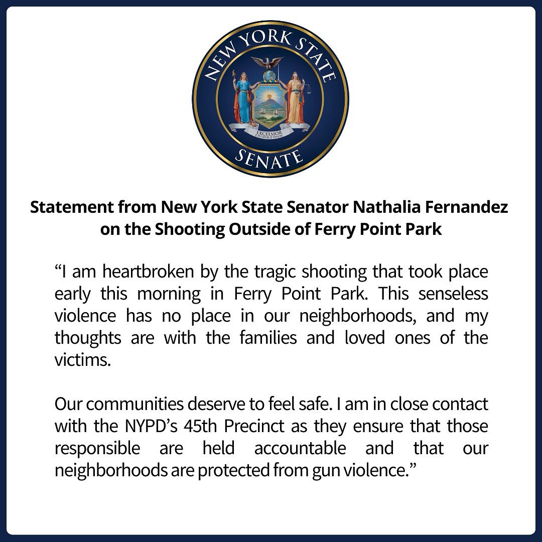 senfernandez34's tweet image. Please see Senator Fernandez’s statement on the tragic shooting in Throggs Neck.