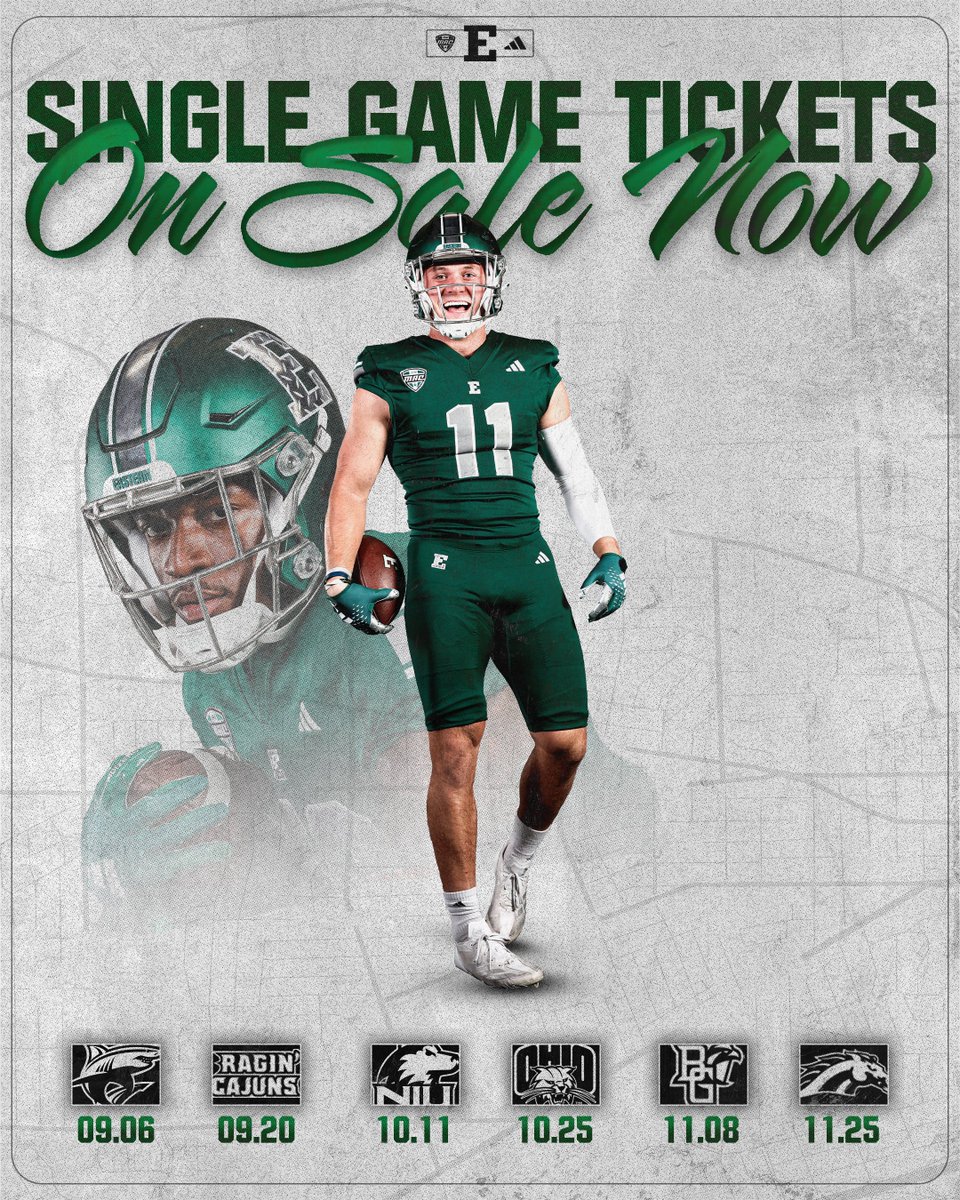 🚨Getcha tickets!🚨

🎟️tinyurl.com/2vxkcu3f

#EMUEagles ⛓️ #ETOUGH ⛓️ #TheClimb