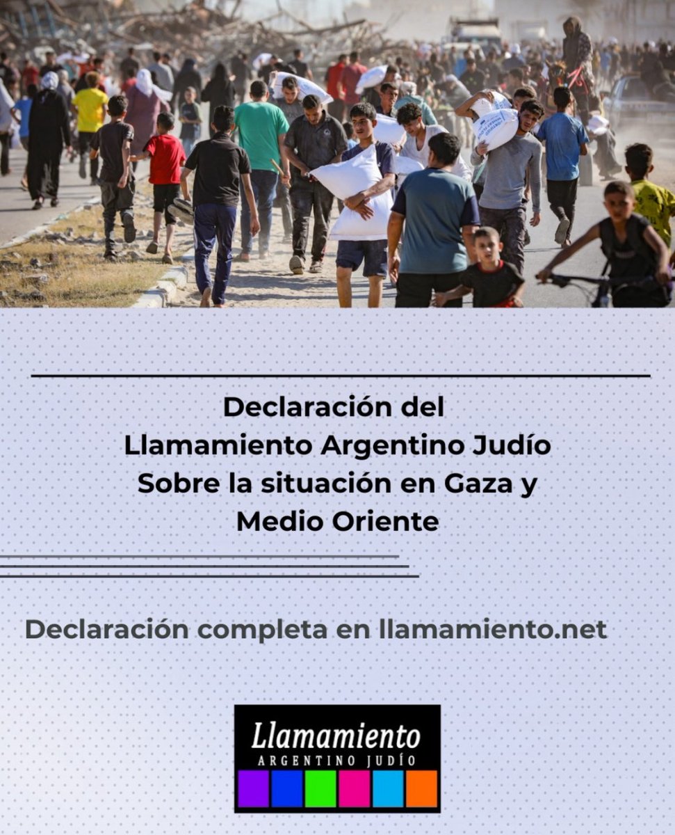 Jorge_Elbaum's tweet image. Declaración del Llamamiento Argentino Judío sobre la situación en Gaza y Medio Oriente

Basta de ocupación, limpieza étnica, crímenes de guerra y genocidio en Gaza

llamamiento.net/2025/07/situac…