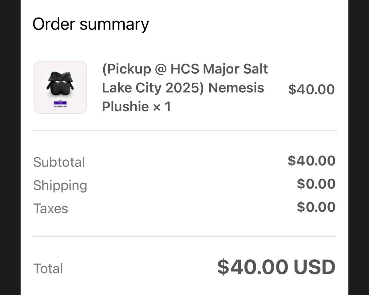 KCGeneric's tweet image. So uhhh giveaway I guess. My dumbass ordered the nemesis plushie for SLC pickup rather than shipping. Can’t cancel, whoever sees this and is going, she’s yours