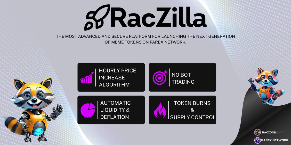 parexnetwork's tweet photo. 🚨 What if you could launch a meme token with built-in hype...
…or buy one early & sell at double the price the moment it hits the DEX? 👀

Raczilla v2 is LIVE 🦝
⚡️ LP is added at 2× the starting price!
🛡 No rug. No bots. Just opportunity.

👨‍🍳 Create. 💰 Flip. 🔥 Repeat.

🔗 Medium: https://t.co/Zzj6vuFN9z
📣 Telegram: https://t.co/ifrmzIDrWW