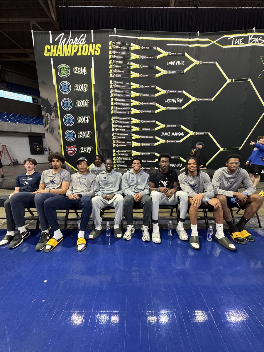 TBT (@thetournament) on Twitter photo The Mountaineers are in the HOUSE!
Coach Ross Hodge and the <a href="/WVUhoops/">WVU Men's Basketball</a> team came out to support Best Virginia in the TBT Quartefinals. ๐๐ฐ <a href="/finalfourcast/">Best Virginia - Final Fourcast Podcast</a> The Mountaineers are in the HOUSE!
Coach Ross Hodge and the <a href="/WVUhoops/">WVU Men's Basketball</a> team came out to support Best Virginia in the TBT Quartefinals. ๐๐ฐ <a href="/finalfourcast/">Best Virginia - Final Fourcast Podcast</a>