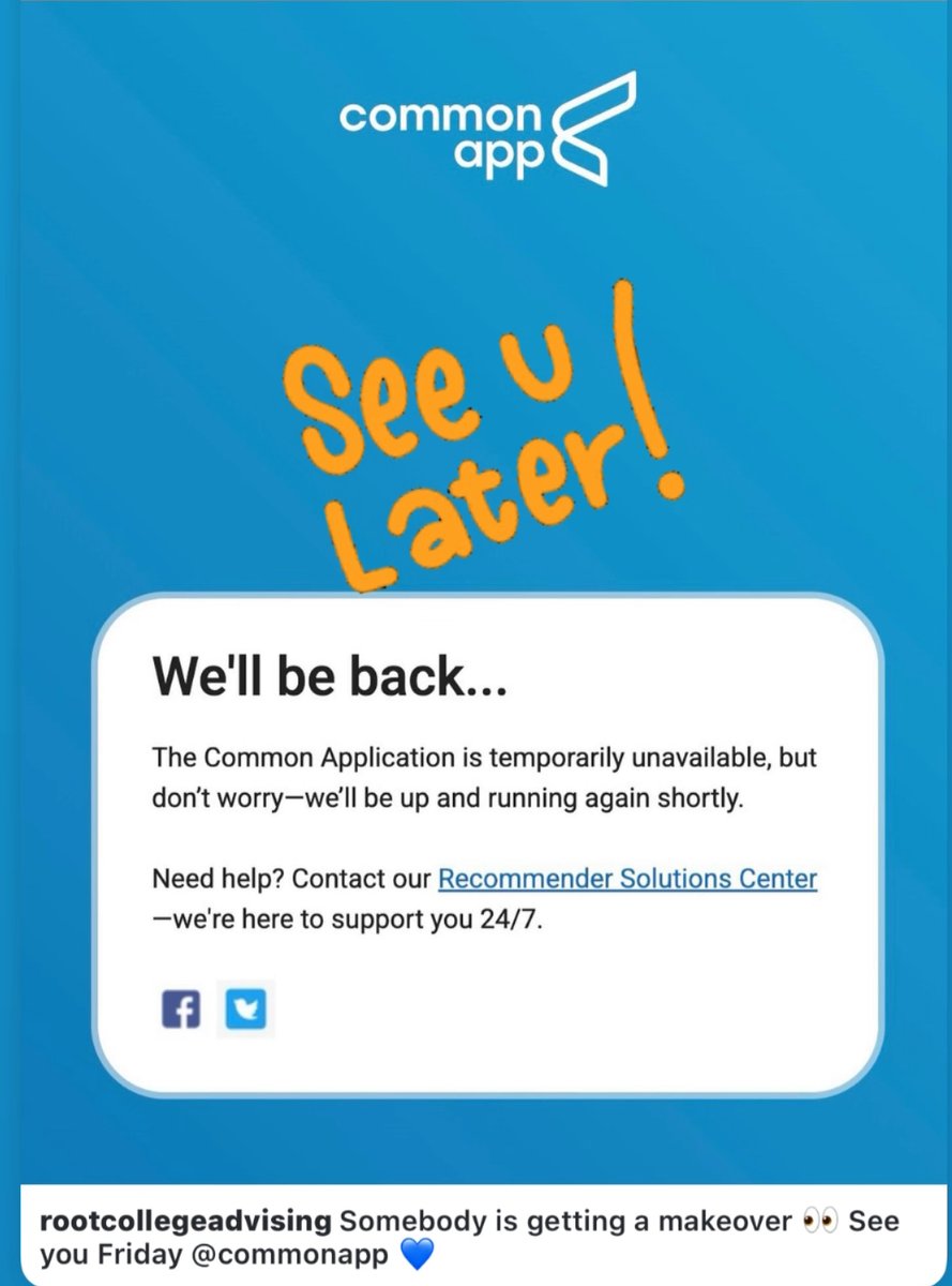 The Common App is busy getting it’s makeover…will be back for the Class of 2026 by the end of the week ;).
