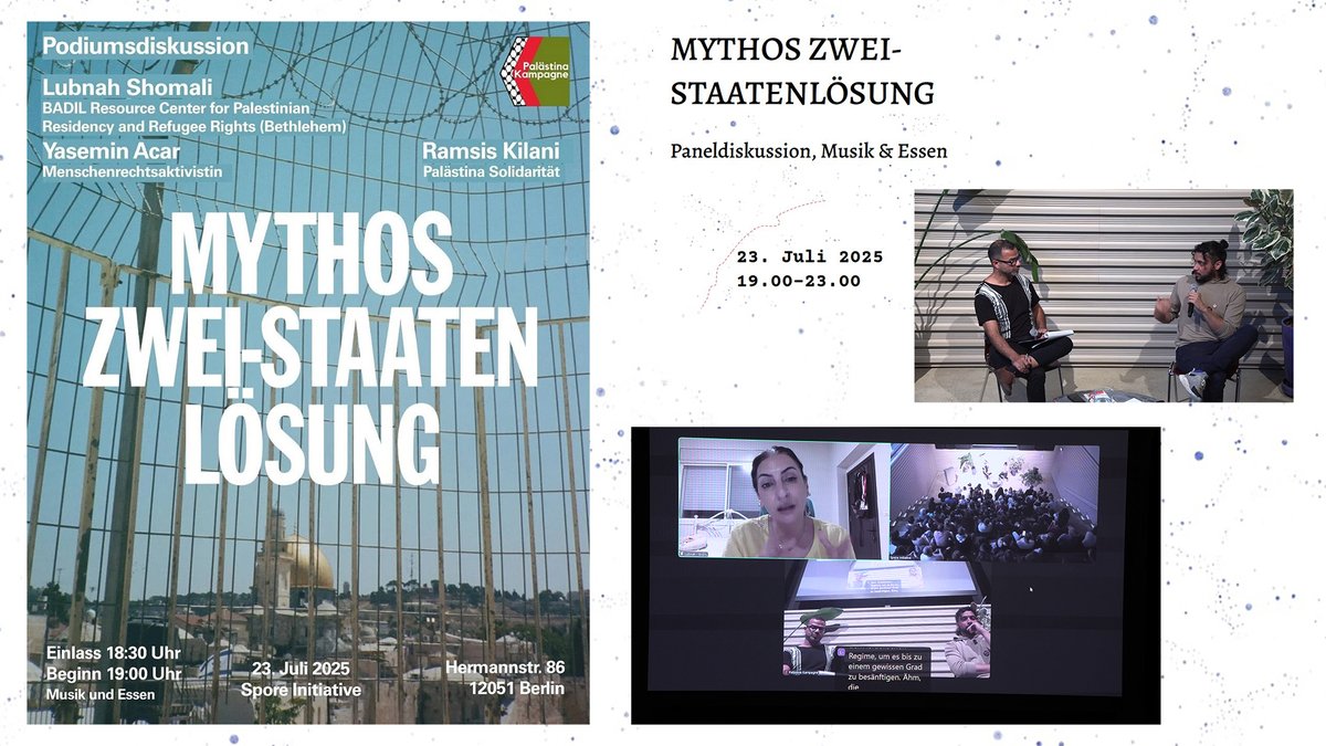 Mythos Zwei-Staatenlösung

In Deutschland wird bis heute mantraartig die Zwei-Staatenlösung als Schlüssel zum Frieden im sogenannten „Nahost-Konflikt“ beschworen. Doch die Realität führt diese Lippenbekenntnisse ad absurdum: publicsolidarity.de/mythos-zwei-st…