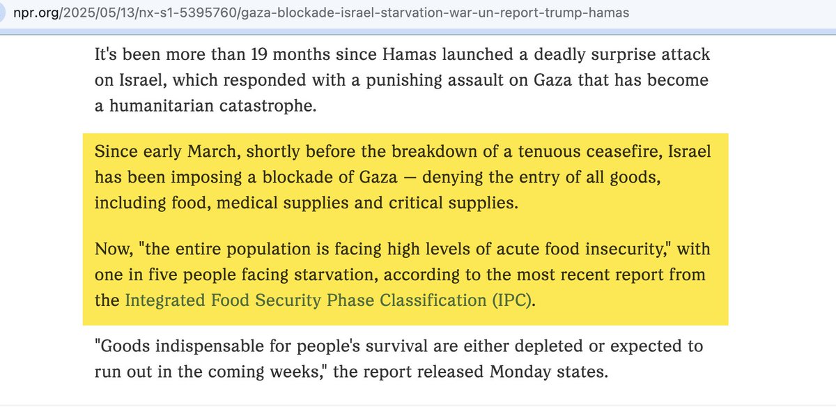 <a href="/JerrySFoster/">Captain Jack</a> ISRAEL HAS REPEATEDLY ANNOUNCED THAT IT INTENDS TO STARVE GAZA TO DEATH. THEY SAID IT OVER AND OVER.

Countless western medical and aid workers also say the IDF blocks aid. And still you come and say: I wonder who is doing it?
