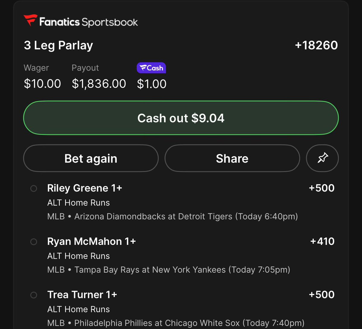 shanderbets's tweet image. I was going to bet everyone to hit a home run, then share the ticket.
I settled on these guys instead 🏦