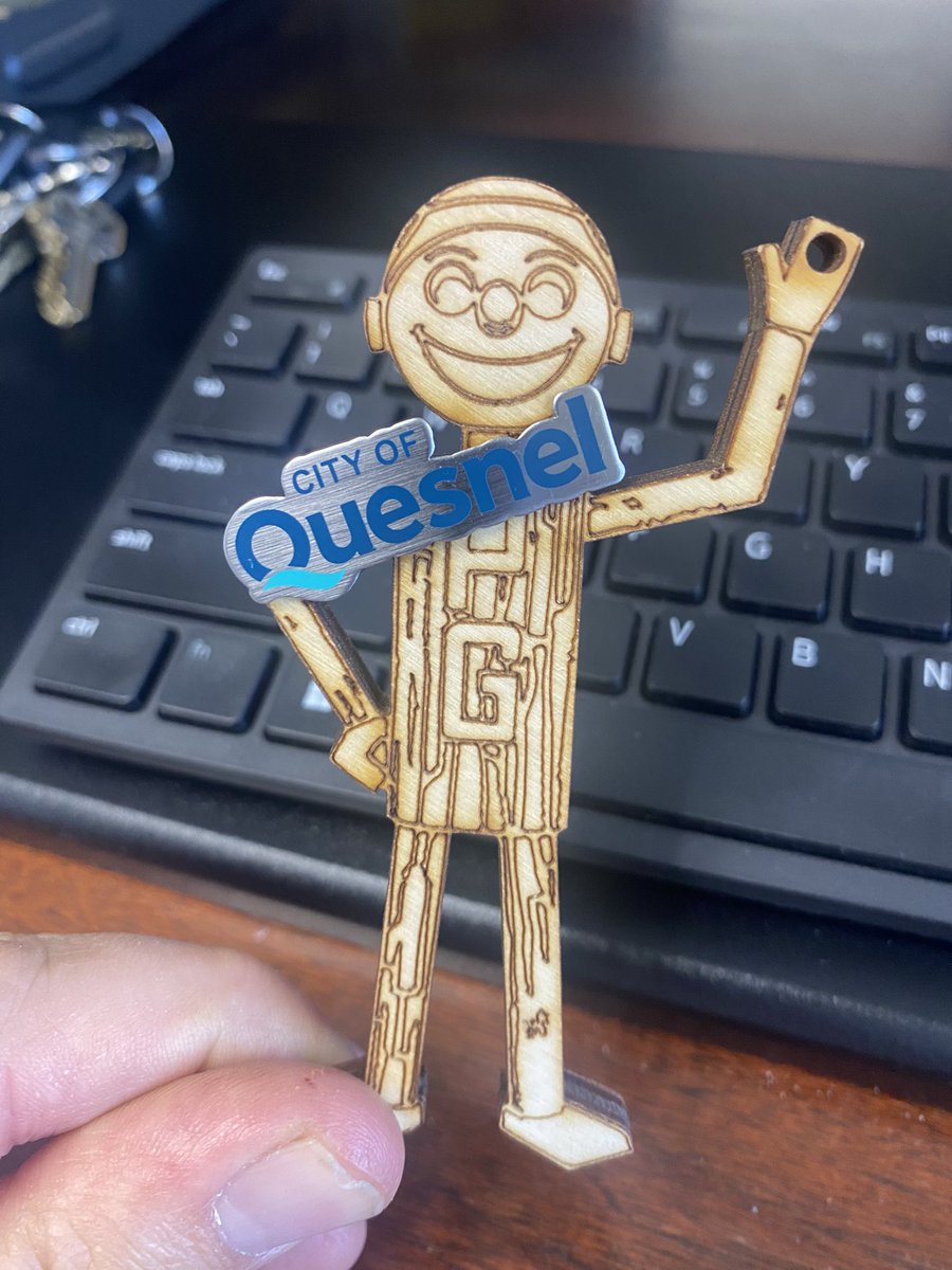 Mr PG has a new pin. Frankly, he seems enthusiastic about our beloved little city in the North Cariboo #CityofPG