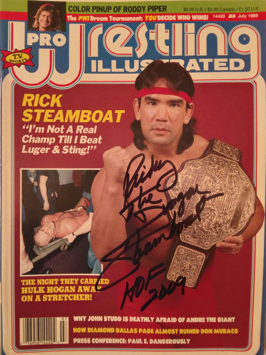 JeffArnie8's tweet image. Arnie's Archives: Ricky Steamboat ended Ric Flair's fifth NWA World title reign at the UIC Pavilion in Chicago on the cover of Pro Wrestling Illustrated July 1989 @WrestlingIsKing @VintageWWFMag @RasslinGrenade