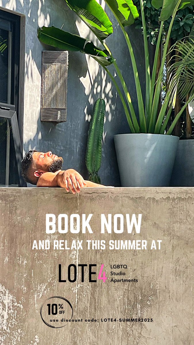 LOTECUATRO's tweet photo. See you this summer at LOTE4 LGBTQ studios ??
https://t.co/uPGLxDwCmr
Use code LOTE4-SUMMER2025
And get 10% extra discount 

#PlayaDelCarmen #mexico #gaymexico #gaytravel #pridemonth2025 #gayhotel #lgbthotel #queerlife #gayowned #boutiquehotel https://t.co/hqX3jreNqi