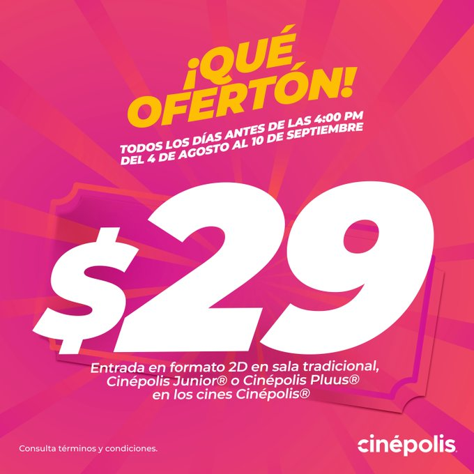 avinmedios's tweet photo. Este si es un #Oferton @Cinepolis https://t.co/zJIDJP6GF7