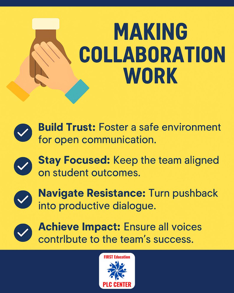 Collaboration can be tough—especially when your team isn’t aligned. These four focus areas can help foster trust, keep priorities clear, and turn resistance into results. #PLC #Collaboration #TeacherTeams #CollectiveEfficacy