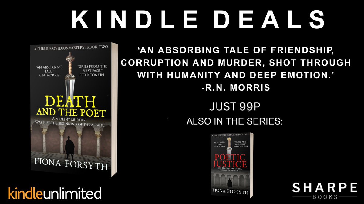 #KindleDeals
#99p Death and the Poet, by <a href="/for_fi/">Fiona Forsyth</a>
"An absorbing tale of friendship, corruption and murder."

amazon.co.uk/gp/product/B0F…

<a href="/eBookHunter/">Bargain eBook Hunter</a>

#crimefiction #bestseller #ancientrome