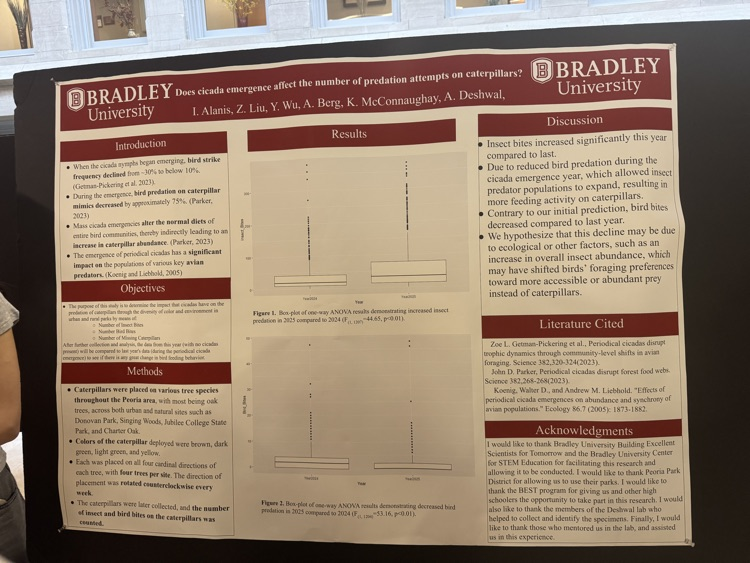 Sophomore, Izzy Alanis, was a summer research intern at Bradley University this summer and presented her research at the Center for STEM Education today. We love seeing our Rockets in action! 🚀