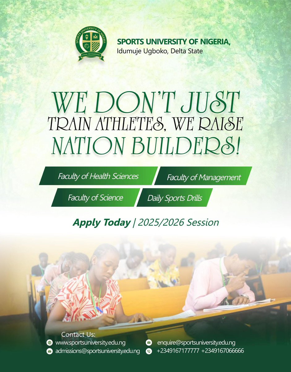 Sports University of Nigeria (@sunigeria_) on Twitter photo 