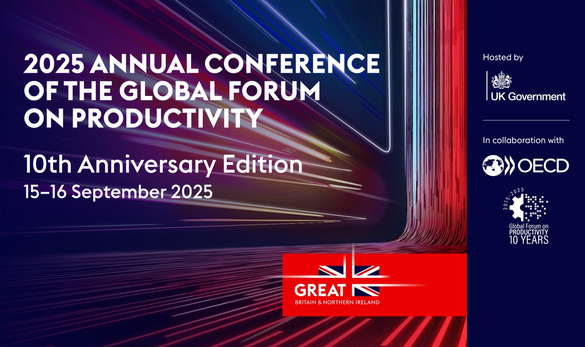 OECD Economics (@oecdeconomy) on Twitter photo 📆 What are your plans for 15–16 Sept?
Join us for the 2025 Annual Conference of the OECD Global Forum on Productivity, co-hosted by <a href="/OECD/">OECD ➡️ Better Policies for Better Lives</a> & <a href="/biztradegovuk/">Department for Business and Trade</a>.
🔗Register: oecd.org/en/events/2025…
📰Read the special GFP newsletter: newsletter.oecd.org/q/1HB5qgP2pxHN…
#OECDGFP #Productivity 📆 What are your plans for 15–16 Sept?
Join us for the 2025 Annual Conference of the OECD Global Forum on Productivity, co-hosted by <a href="/OECD/">OECD ➡️ Better Policies for Better Lives</a> & <a href="/biztradegovuk/">Department for Business and Trade</a>.
🔗Register: oecd.org/en/events/2025…
📰Read the special GFP newsletter: newsletter.oecd.org/q/1HB5qgP2pxHN…
#OECDGFP #Productivity