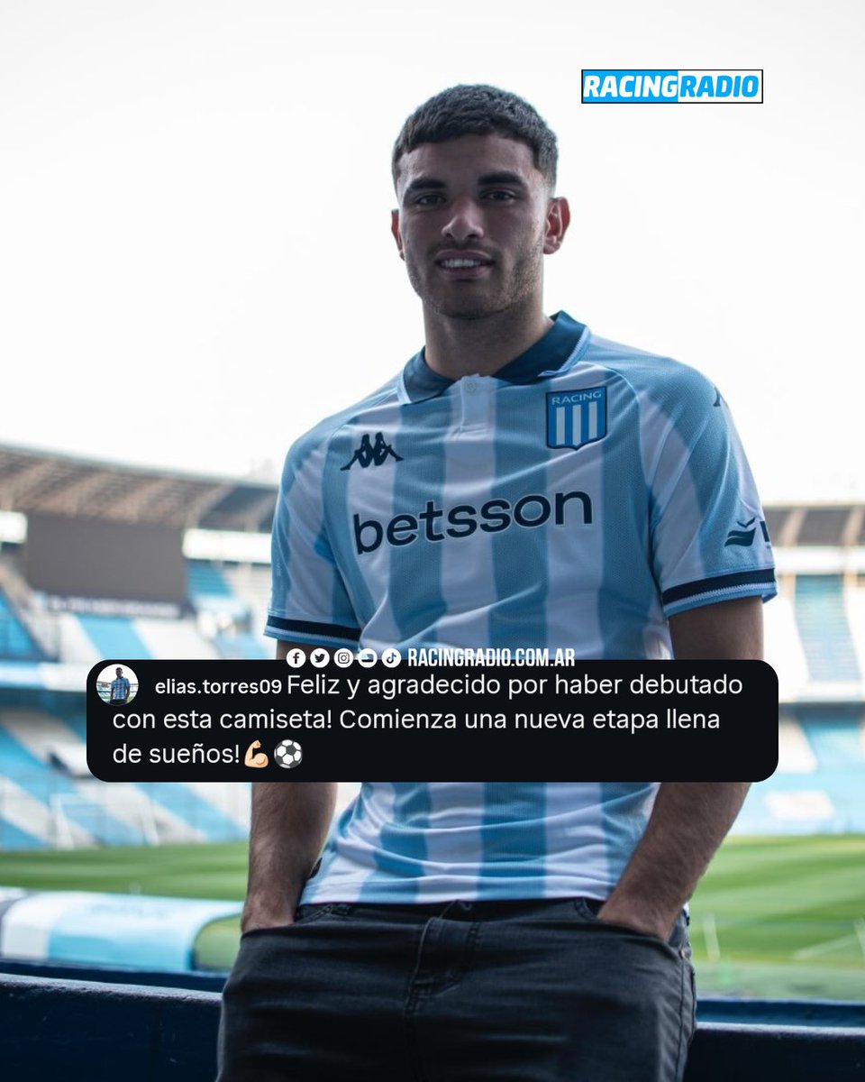 RacingRadioClub's tweet image. ✍️ "FELIZ Y AGRADECIDO POR HABER DEBUTADO CON ESTA CAMISETA. COMIENZA UNA ETAPA LLENA DE SUEÑOS".
👉 El mensaje de Elías Torres en su cuenta de Instagram, tras el debut con la camiseta de #RACING.