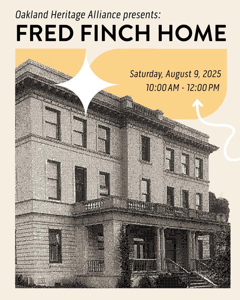Join us Sat, Aug 9, 2025 [10AM–12PM] for a guided tour of Fred Finch (3800 Coolidge Ave). Discover its 1891 origins, historic architecture, and lasting impact. Parking available. 

RSVP: events.humanitix.com/fred-finch-2025

More info: oaklandheritage.org/events/fred-fi…