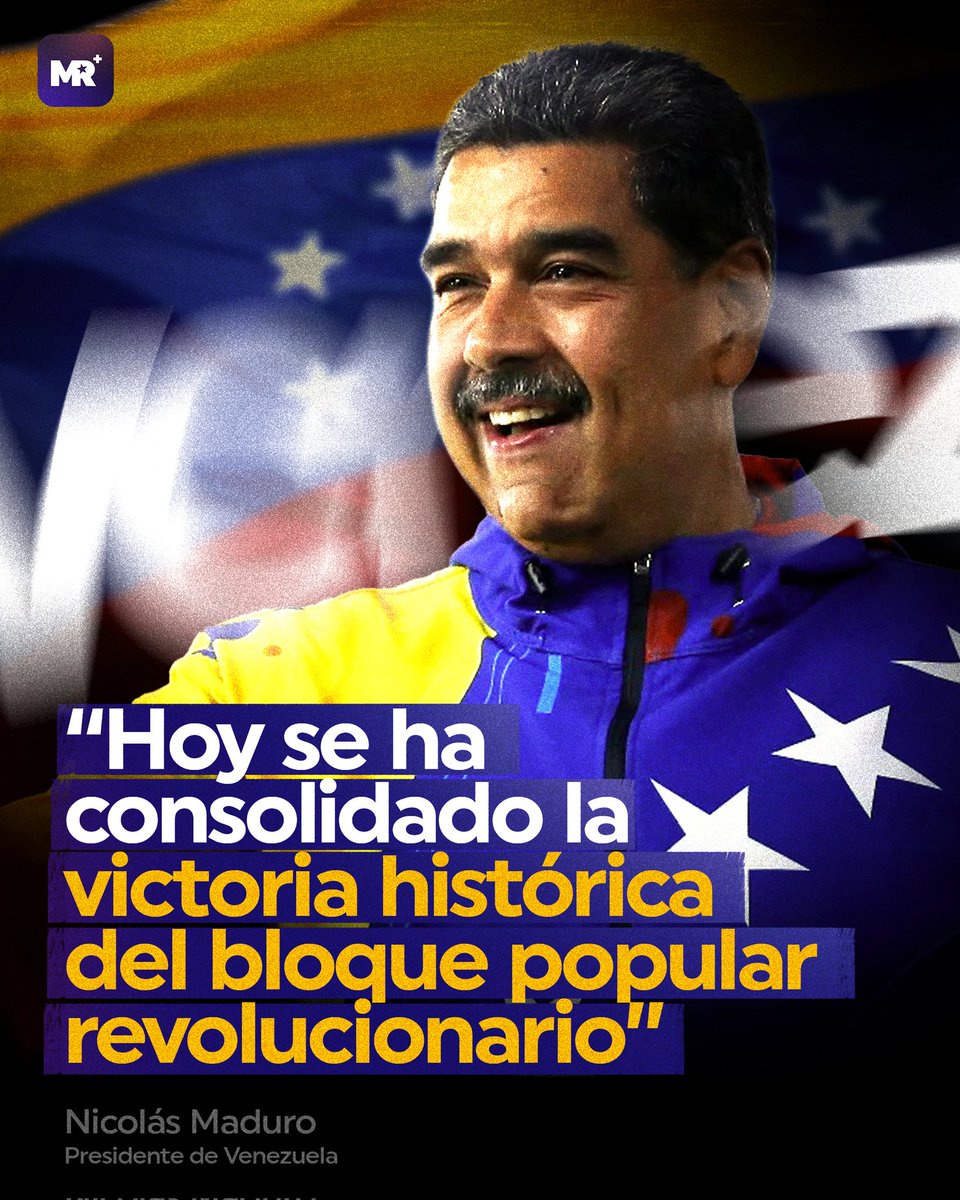 El presidente de #Venezuela, Nicolás Maduro, celebró en la madrugada de este lunes la contundente victoria del Gran Polo Patriótico Simón Bolívar (GPPSB) en las elecciones municipales del domingo, destacando que su coalición ganó al menos 285 de las 335 alcaldías en disputa.