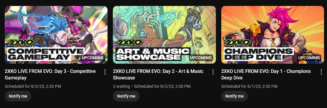 TheNitten's tweet image. 2XKO Evo Livestreams are up and scheduled on their YouTube! Some pretty cool art here :)