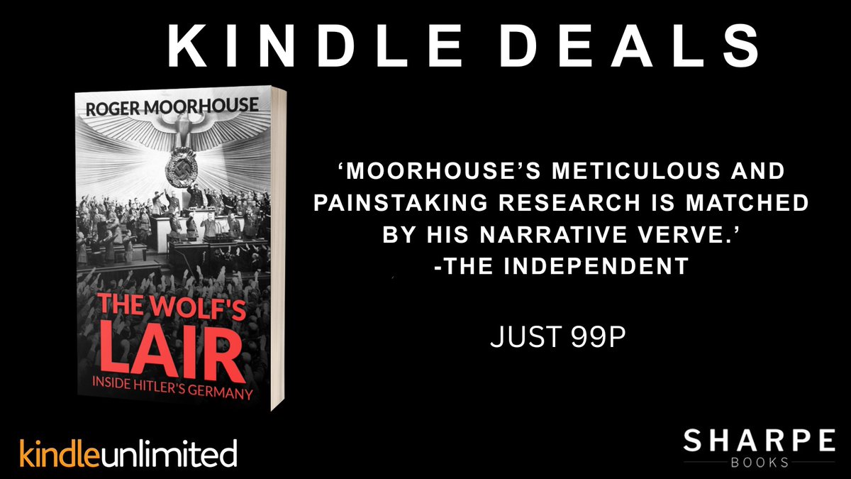 #KindleDeals
#99p The Wolf's Lair, by <a href="/Roger_Moorhouse/">Roger Moorhouse 🇺🇦</a>
Inside Hitler's Germany

amazon.co.uk/Wolfs-Lair-Ins…

<a href="/WW2HQ/">Second World War</a>

#ww2 #historyteacher #independentcompany