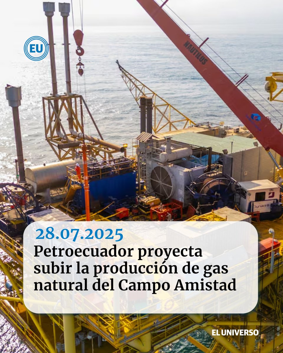 eluniversocom's tweet image. #Petroecuador proyecta subir la producción de gas natural del Campo Amistad ow.ly/9Sos50Wwq3l