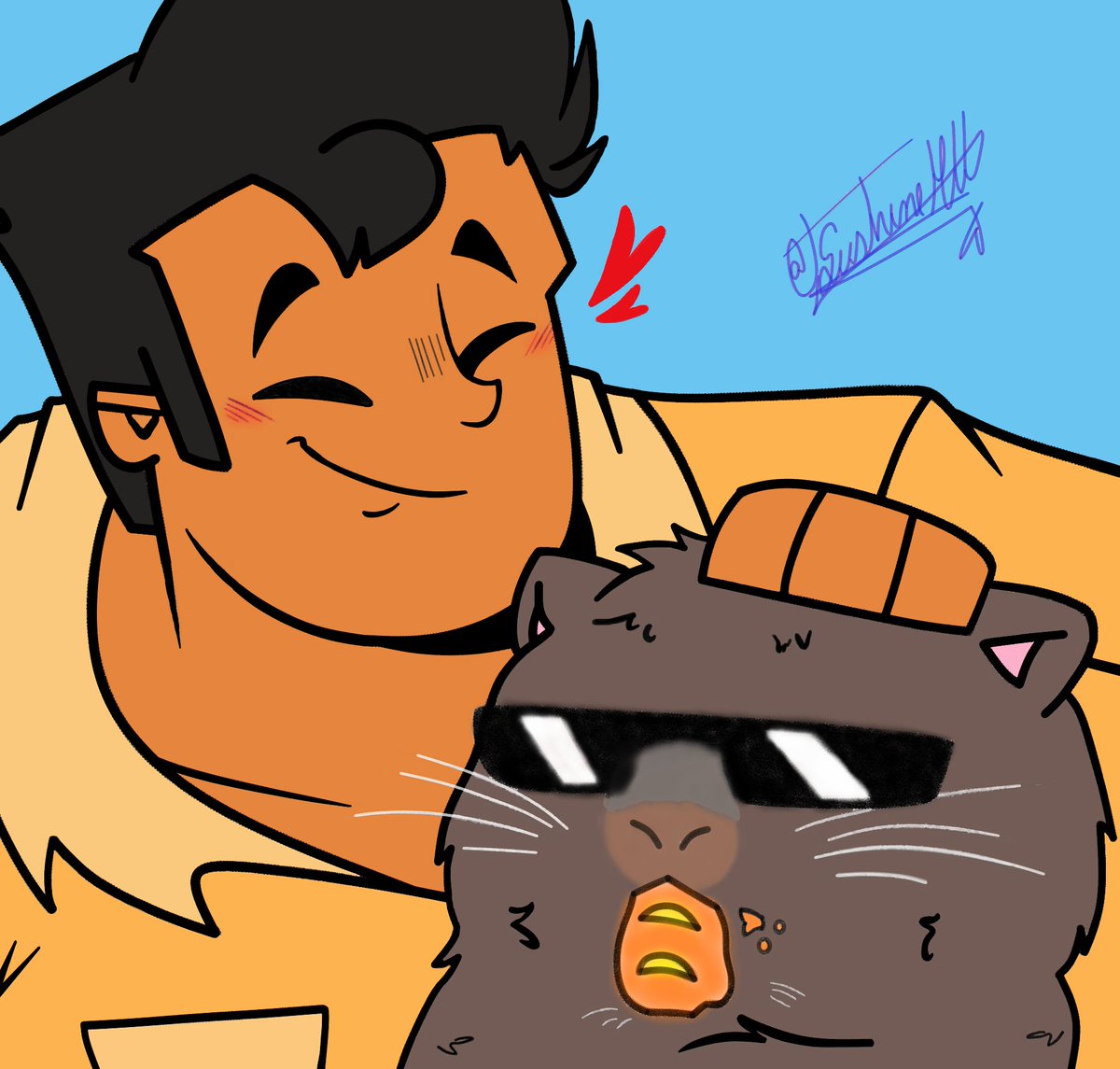 AnimaMore3009's tweet image. Como hoy se celebran las Fiestas Patrias de mi país (y porque quiero bajarme el mal sabor de boca por la actual coyuntura nacional 🫠), comparto un dibujo de Diego Olivo acariciando un machetero (pacarana peruano). 💖🥕
🎨 Dibujado por @TSushineMn y coloreado por mí.
#dctwt