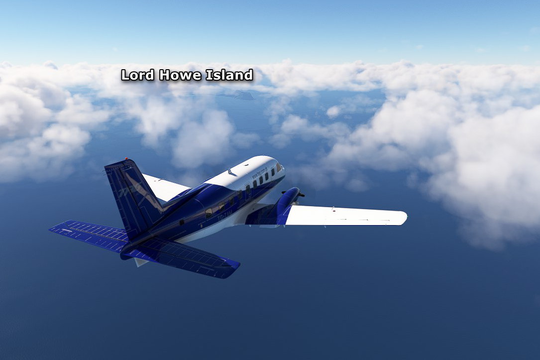 Jayair728632's tweet photo. Scenic World Tour Leg 296: YSSY🇦🇺-YLHI🇦🇺. A flight full of contrasts. From the metropolis of Sydney to the paradise of Lord Howe Island. It was very nice that I was accompanied by another EMB110 on this flight. More pics in the comments. #msfs #msfs2020 #aroundtheworld #emb110 https://t.co/WO1GJ3sHXq
