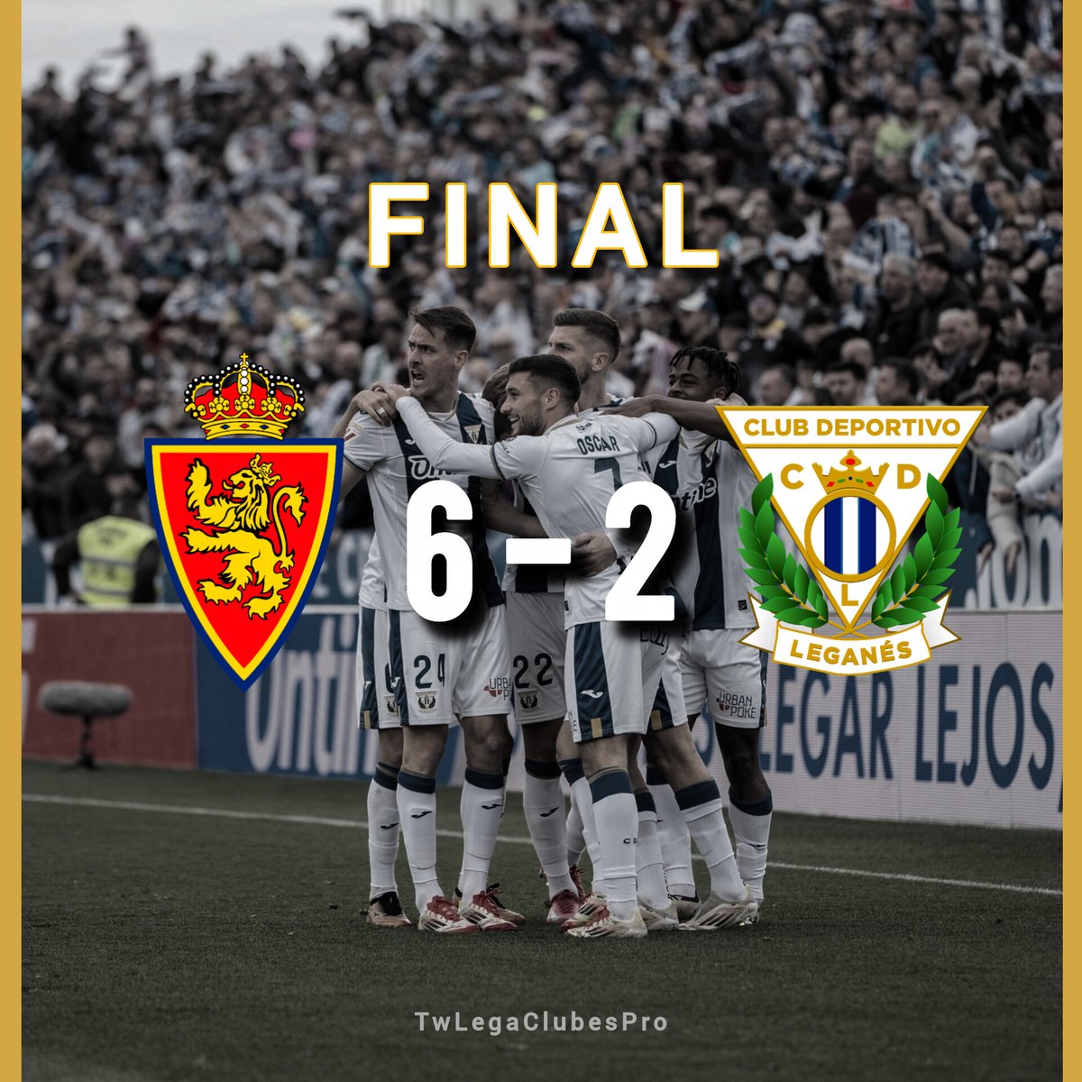 TwLegaClubesPro's tweet image. ⏹️ Final del partido en la ciudad de Zaragoza.
⏳ 90' | 6-2 #LeganésZaragoza
#KLProLeague