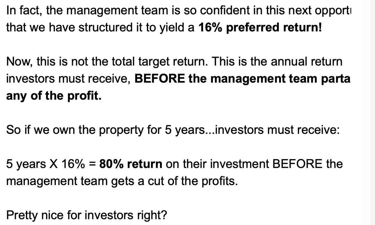 Sounds like syndicators are having a hard time raising money for deals.