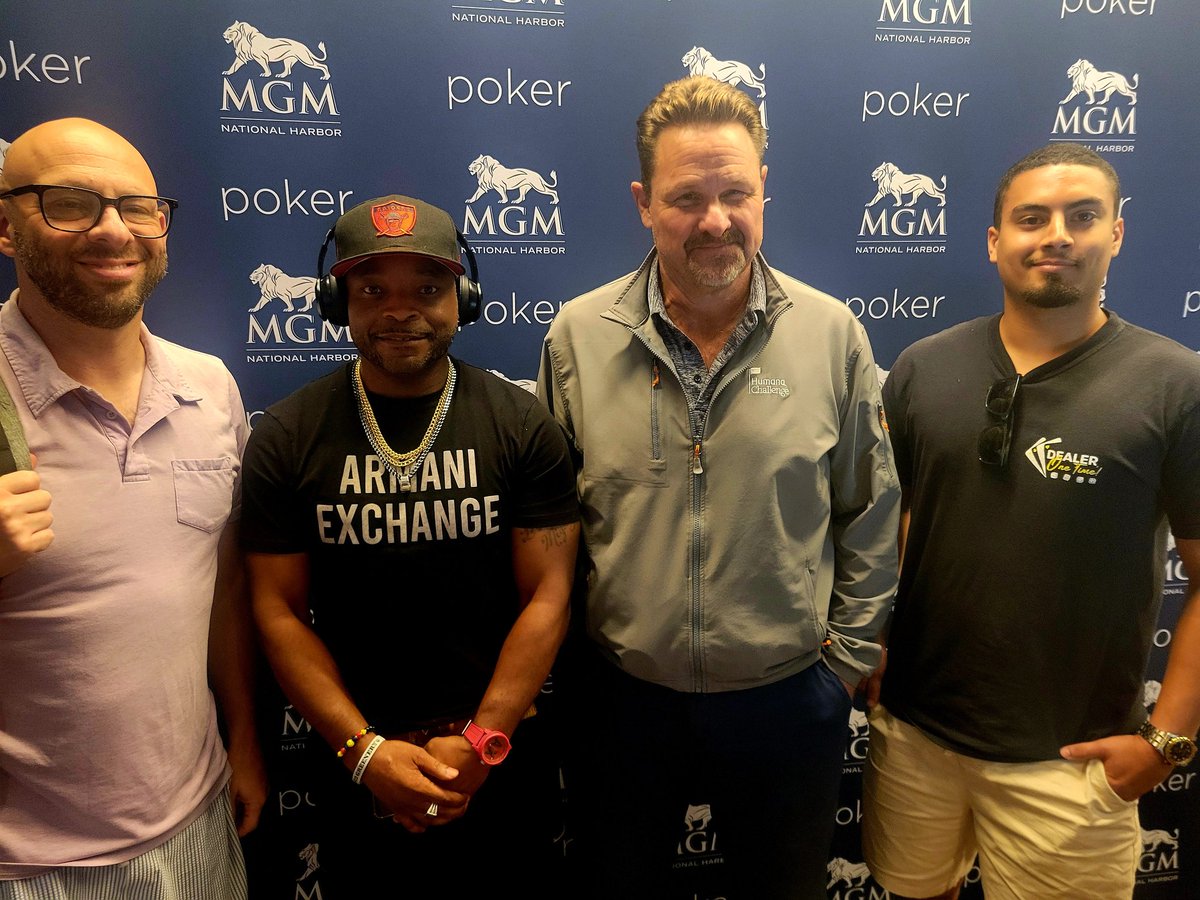 TDPat (@tdpat22) on Twitter photo Will you #Survive on Mondays <a href="/MGMNH_Poker/">MGM National Harbor Poker</a>?
♠️❤️♣️♦️
<a href="/CliftonDGibson/">Donald Gibson</a>, Elvis, Michael and John are our 4 #Survivors today
We drew a field of 55 players & generated a #Prizepool over 💰💸$8K💸💰 in our $200 #NLH - 💣 Bomb Pot 💣 Survivor- $4.5K GTD
#pokertournament Will you #Survive on Mondays <a href="/MGMNH_Poker/">MGM National Harbor Poker</a>?
♠️❤️♣️♦️
<a href="/CliftonDGibson/">Donald Gibson</a>, Elvis, Michael and John are our 4 #Survivors today
We drew a field of 55 players & generated a #Prizepool over 💰💸$8K💸💰 in our $200 #NLH - 💣 Bomb Pot 💣 Survivor- $4.5K GTD
#pokertournament
