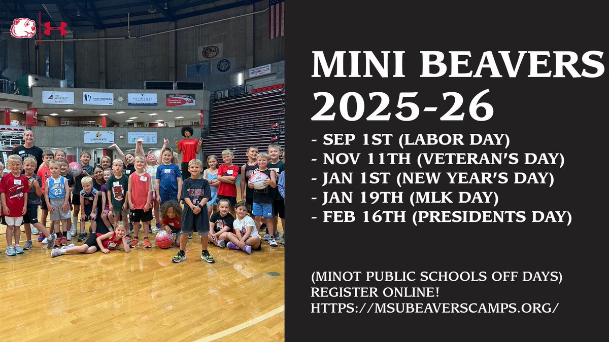 The 2025-26 school year is right around the corner! 

🏀 We will host 5️⃣ Mini Beaver camps throughout the year - Grades K-6th BOYS &amp; GIRLS welcome!

🏀 Sign up for all 5️⃣ camps OR each one individually! 

🏀 Each Camp is 9AM-12PM.

🔗 Use the link in our bio to sign up!