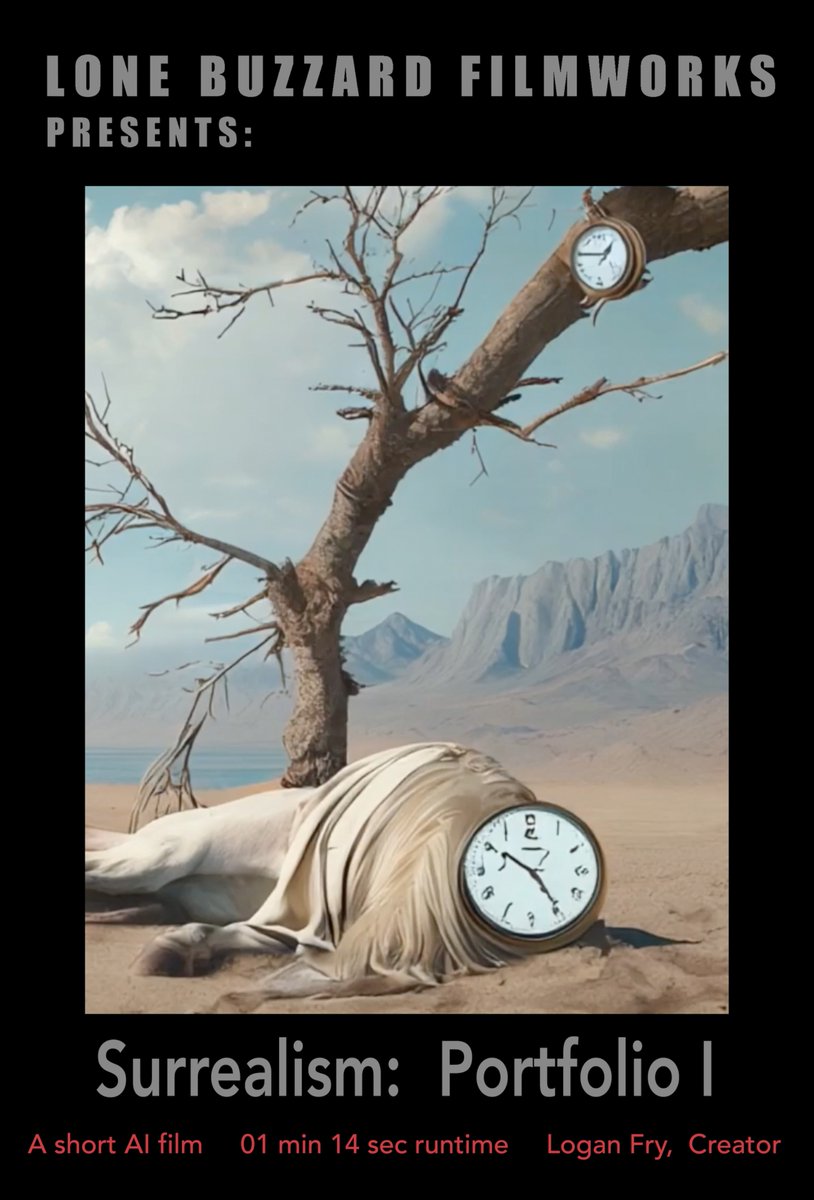 LoneBuzzardFilm's tweet image. #Submitted &quot;See You in My Dreams&quot; and &quot;Surrealismo&quot; to Wunderground Film Festival - Both of the films fit either &quot;Dream cinema&quot; or &quot;AI-generated films&quot; category. &quot;See You in My Dreams&quot; is a word for word translation of a dream journal entry, using AI.