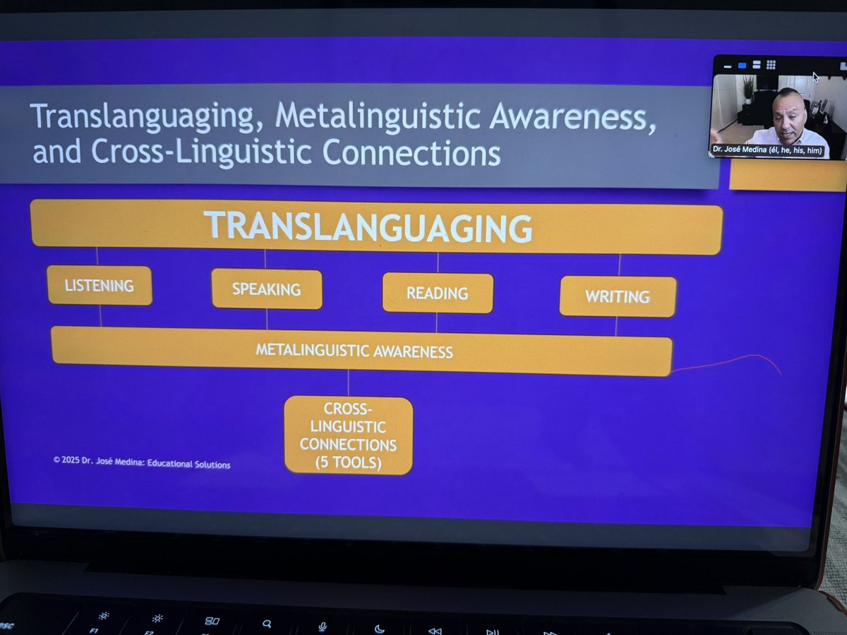 As a bilingual educator, I’m empowered to name, own &amp; uplift how we language. Translanguaging honors how we move language from one bubble. Metalinguistic awareness connects it all. “What we cannot name, we cannot replicate &amp; scale.” —Dr. José Medina
#DualLanguage #Spanglish