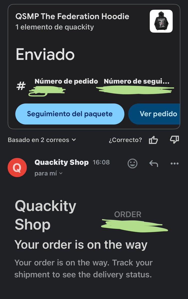 MpatitoQ2's tweet image. Al fin viene mi sudadera de la federación 😭😭😭 Gracias Quackity pipipi AL FIN💖💖💖