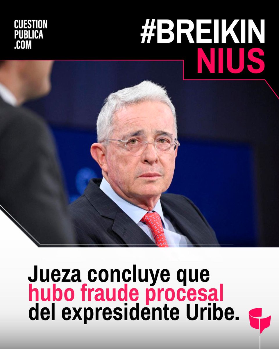 #JuicioHistórico | La jueza concluyó que sí hubo fraude procesal con la carta firmada por Carlos Enrique Vélez y escrita por Diego Cadena, que fue enviada a la Corte Suprema, excepto en el caso de Harlington Mosquera.

"Apegándonos estrictamente al escrito de acusación, resulta