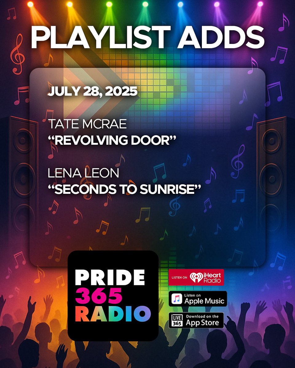 Pride365 Radio (@pride365radio_) on Twitter photo It’s #NewMusicMonday! Check out new tracks from <a href="/tatemcrae/">Tate McRae</a> and Lena Leon on Pride365 Radio! Find us on Apple Music, iHeartRadio, TuneIn, and pride365.org It’s #NewMusicMonday! Check out new tracks from <a href="/tatemcrae/">Tate McRae</a> and Lena Leon on Pride365 Radio! Find us on Apple Music, iHeartRadio, TuneIn, and pride365.org