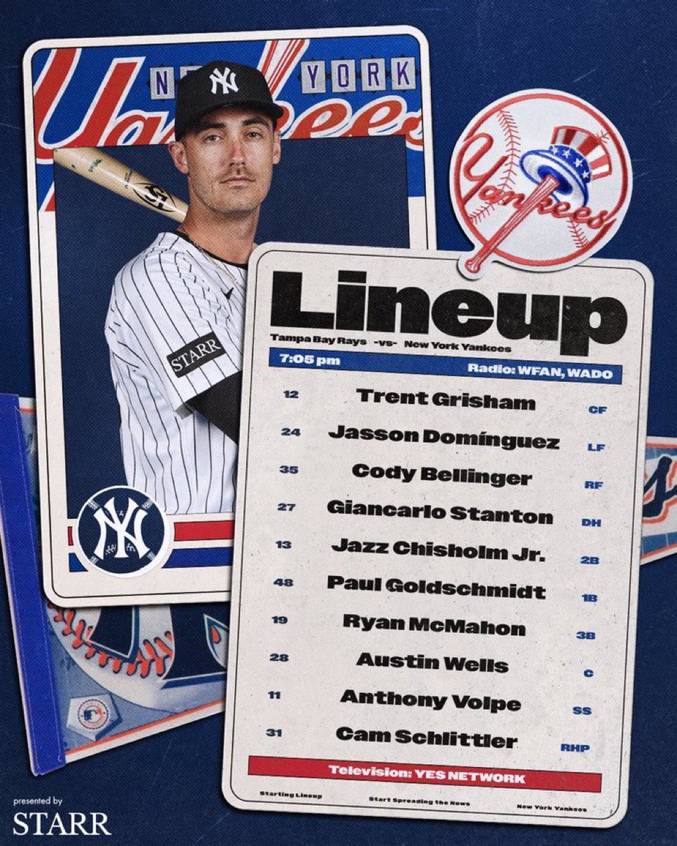 Fernando Arreaza Ortega (@arreazaortega) on Twitter photo Alineaciones del 1er juego que les llevaremos hoy por <a href="/1baseballtv/">One Baseball Network</a>.
Desde las 6:35 pm Hora de 🇻🇪🇩🇴 5:35 🇨🇴🇵🇦 #RaysUp vs #RepBX, junto a <a href="/IgnacioSerrano/">Ignacio Serrano</a>.
#MLB
Tomadas de las cuentas de <a href="/RaysBaseball/">Tampa Bay Rays</a> y <a href="/Yankees/">New York Yankees</a> Alineaciones del 1er juego que les llevaremos hoy por <a href="/1baseballtv/">One Baseball Network</a>.
Desde las 6:35 pm Hora de 🇻🇪🇩🇴 5:35 🇨🇴🇵🇦 #RaysUp vs #RepBX, junto a <a href="/IgnacioSerrano/">Ignacio Serrano</a>.
#MLB
Tomadas de las cuentas de <a href="/RaysBaseball/">Tampa Bay Rays</a> y <a href="/Yankees/">New York Yankees</a>