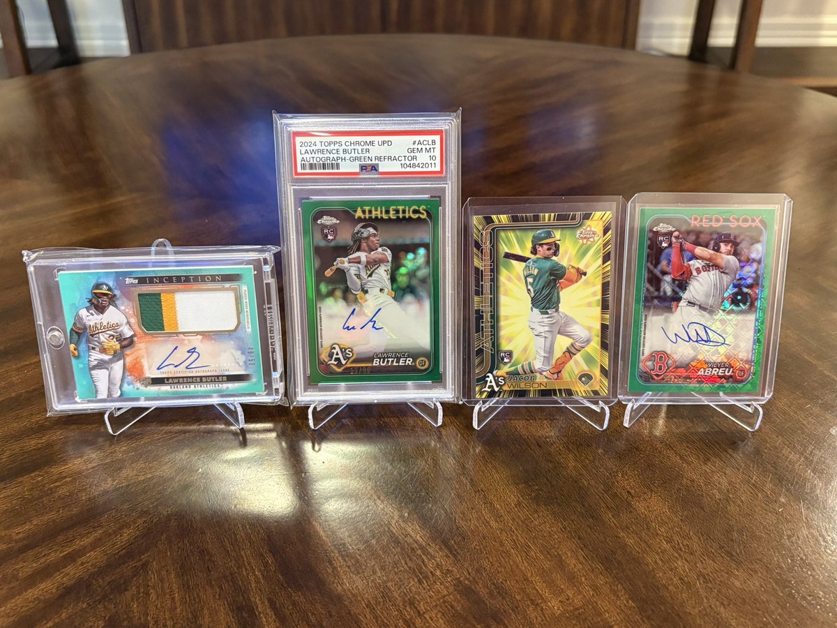 Matt Moczygemba (@mattmoczy) on Twitter photo Banger Monday mail day to start the week courtesy of <a href="/OsCardSales/">OsCardSales</a> <a href="/CR_cards/">Castle Rock Cards #crcstack</a> <a href="/bxbaseball2/">John</a>.
Thanks fellas!
Butler RPA /50
Butler Green /99 (POP 2)
Wilson Radiating
Wilyer Green Logofractor /99 Banger Monday mail day to start the week courtesy of <a href="/OsCardSales/">OsCardSales</a> <a href="/CR_cards/">Castle Rock Cards #crcstack</a> <a href="/bxbaseball2/">John</a>.
Thanks fellas!
Butler RPA /50
Butler Green /99 (POP 2)
Wilson Radiating
Wilyer Green Logofractor /99