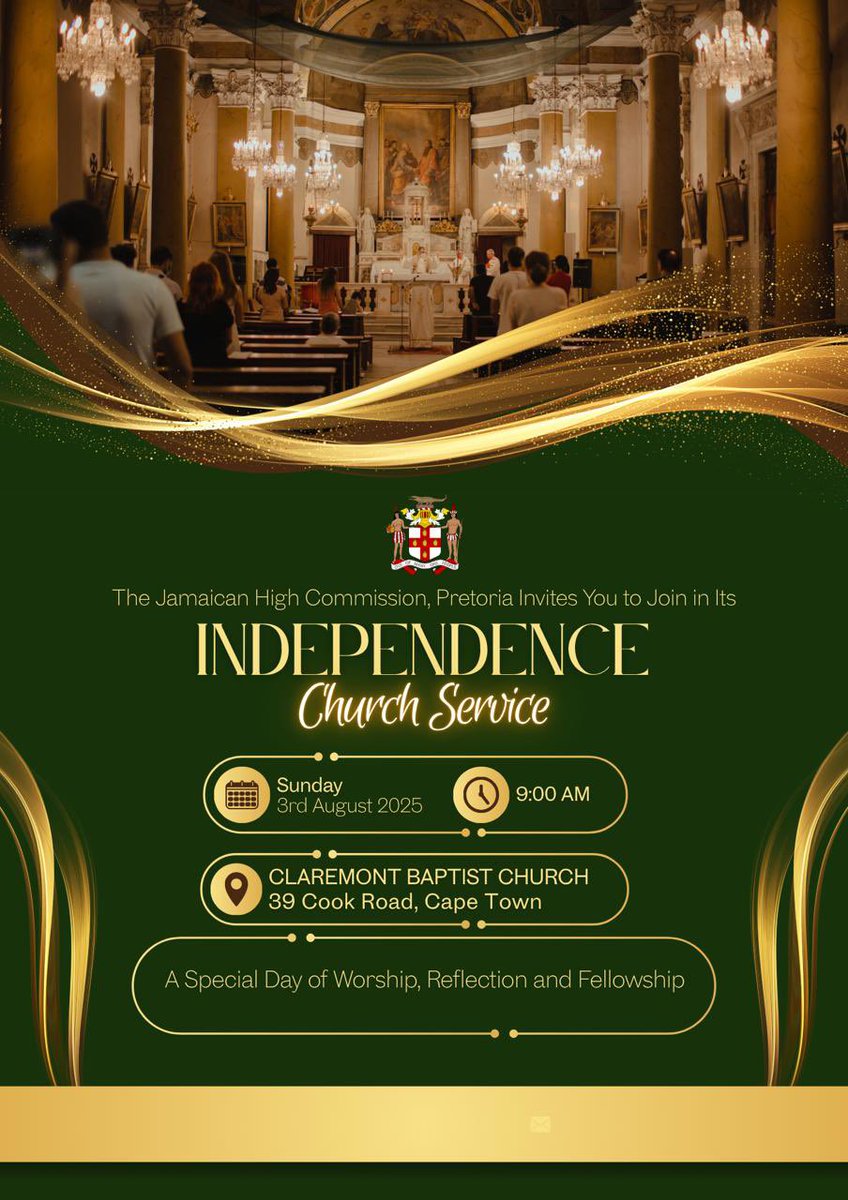 Our Independence service in Cape Town will be held 3rd August at Claremont Baptist Church.