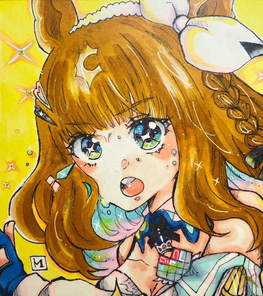 machil39's tweet image. 知人に相談し、白黒にすることに同意して貰って結果、カラーの方がいいって言われると、むむむってなる🤔💭
#ウマ娘
#umamusume
#アーモンドアイ
