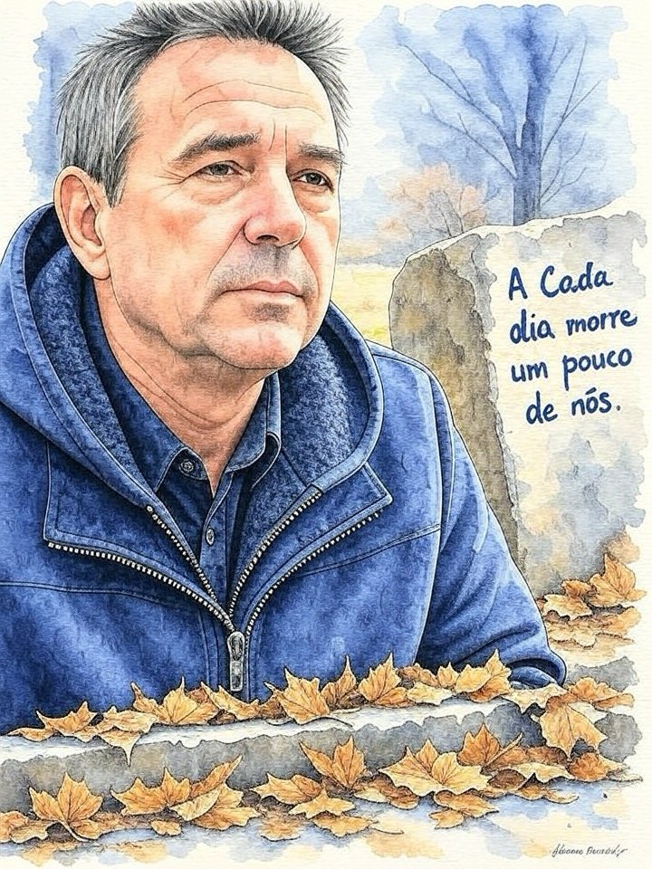 A.
A cada dia.
A cada dia morre.
A cada dia morre um.
A cada dia morre um pouco.
A cada dia morre mais um pouco de mim.
A cada dia morr... 

*Marcus Allan — 07/25