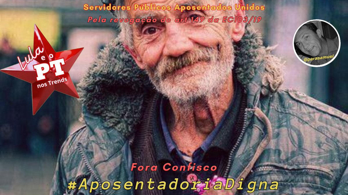 josehenriquefb's tweet image. Boa noite, galera do bem!
Tuitaço especial d@s aposentad@s:
Fora Confisco
#AposentadoriaDigna
#LulaPeloBrasil
LULA GUERREIRO DA PÁTRIA