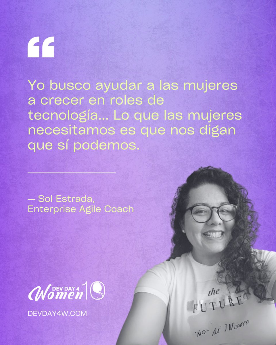 Así como la de Sol, ¡tu historia también merece ser escuchada!
Envíanos tu propuesta de charla o participa como asistente. ¡No te pierdas nuestra edición de 10° aniversario!
Entra a devday4w.com y postula tu charla o regístrate gratis.